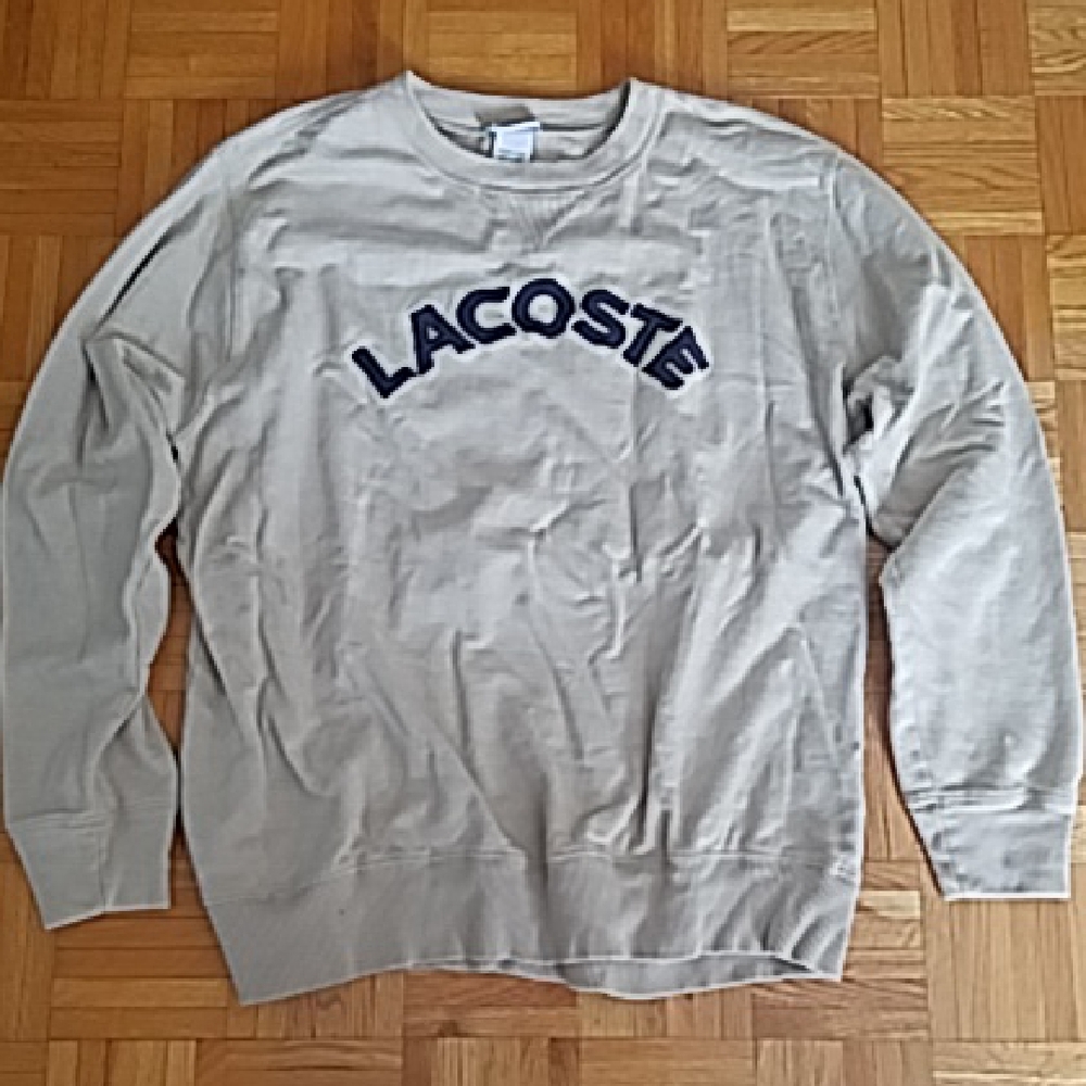 Vintage Lacoste Beige Men's Sweater Sweatshirt